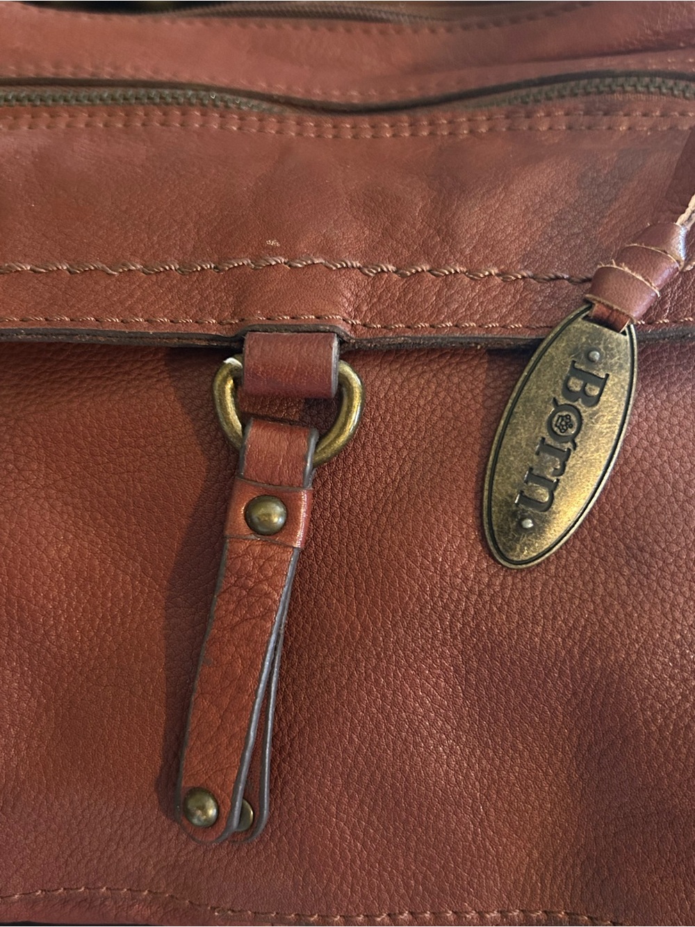 Born Leather Crossbody Bag in Saddle Brown - Picture 5 of 6